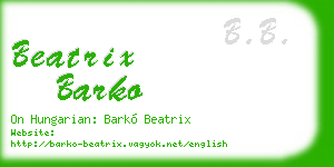 beatrix barko business card