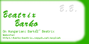 beatrix barko business card